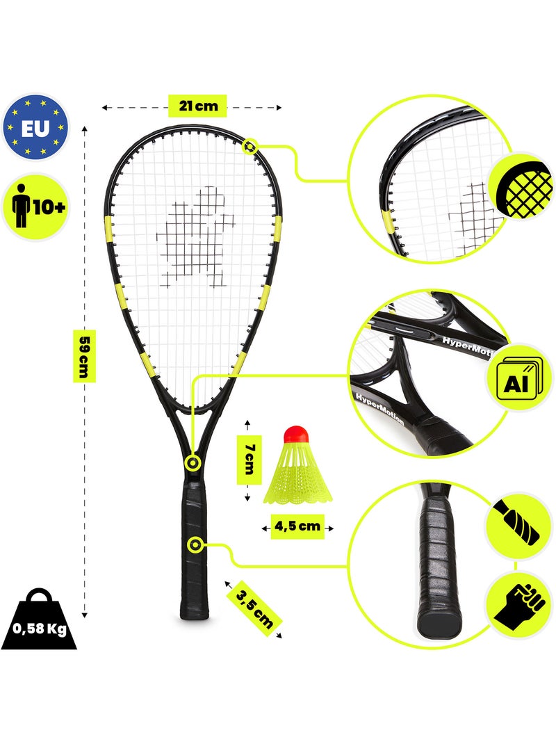Set de crossminton HyperMotion – 2 raquettes, 5 volants, 8 cônes, balle et sac de transport Noir - Kiabi
