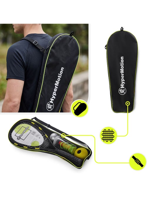 Set de crossminton HyperMotion – 2 raquettes, 5 volants, 8 cônes, balle et sac de transport - Kiabi Set de crossminton HyperMotion – 2 raquettes, 5 volants, 8 cônes, balle et sac de transport - Kiabi