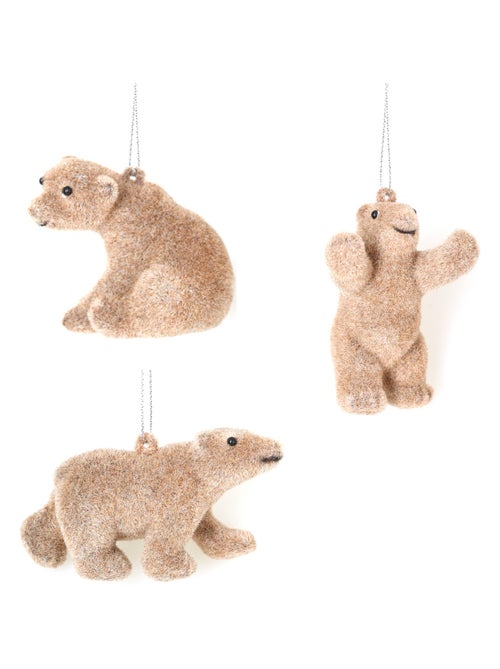 Set de deux ours a suspendre modèles assortis effet velours - Kiabi