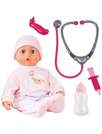 Set de doctuer avec poupée bébé avec son 33cm
