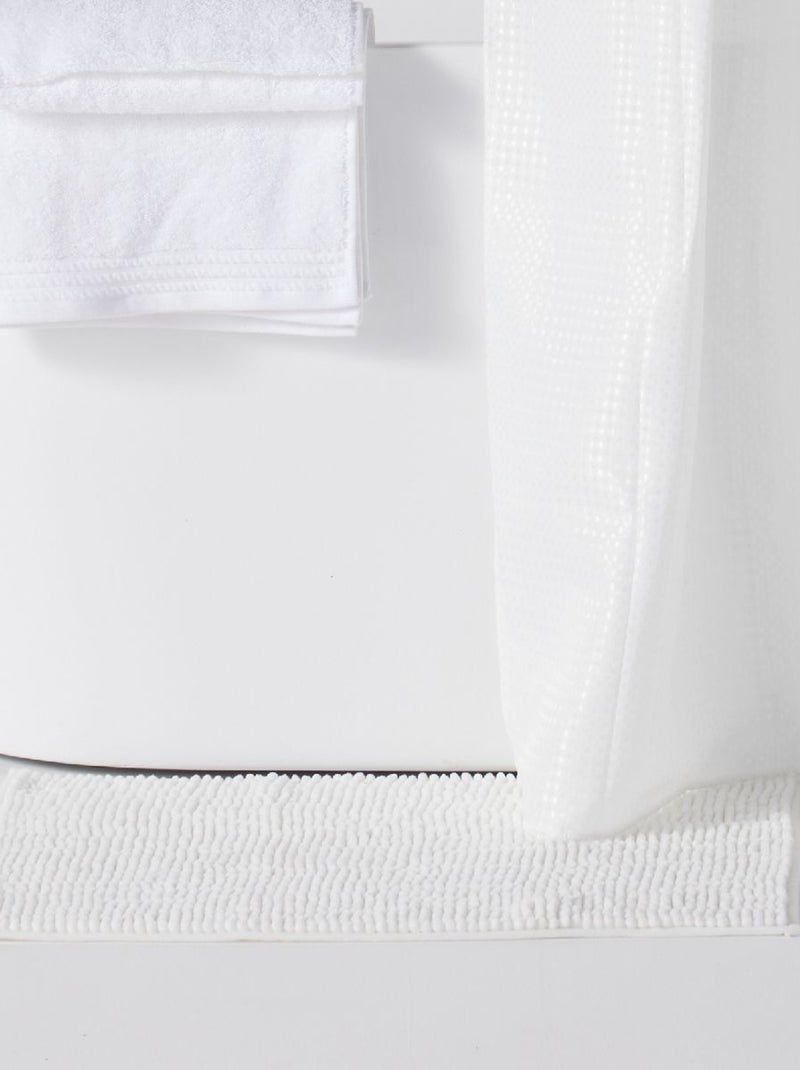 Set de douche 3 accessoires rideau tapis panier BATHROOM Blanc - Kiabi