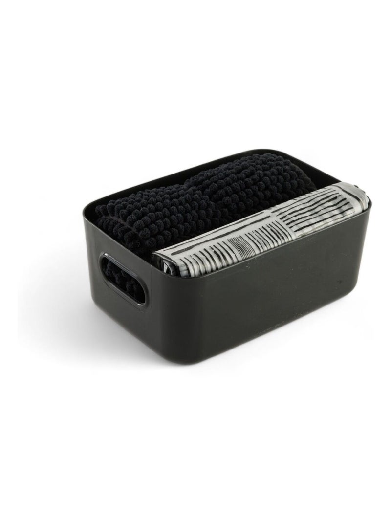 Set de douche 3 accessoires rideau tapis panier BATHROOM Noir - Kiabi