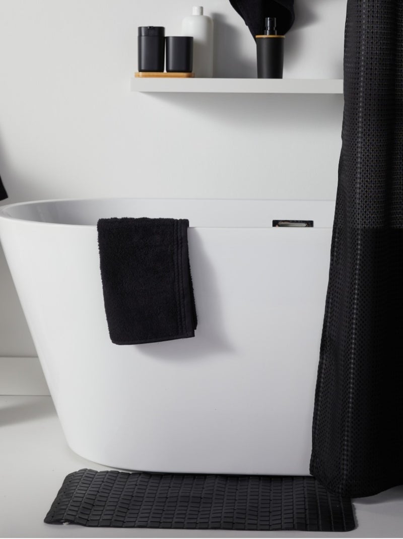 Set de douche 3 accessoires rideau tapis panier BATHROOM Noir - Kiabi