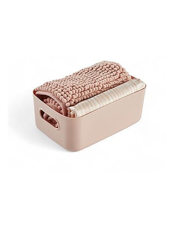 Set de douche 3 accessoires rideau tapis panier BATHROOM