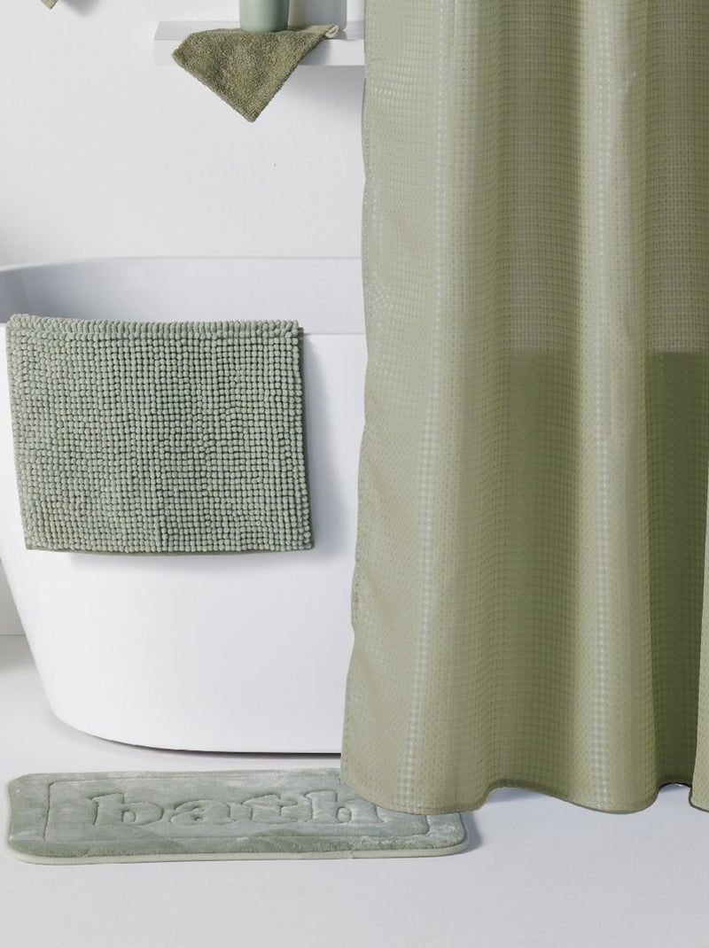 Set de douche 3 accessoires rideau tapis panier BATHROOM Vert - Kiabi