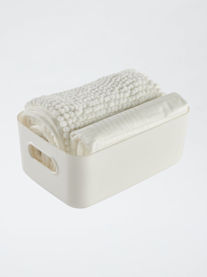 Set de douche panier + rideau de douche + tapis de douche Blanc - Kiabi