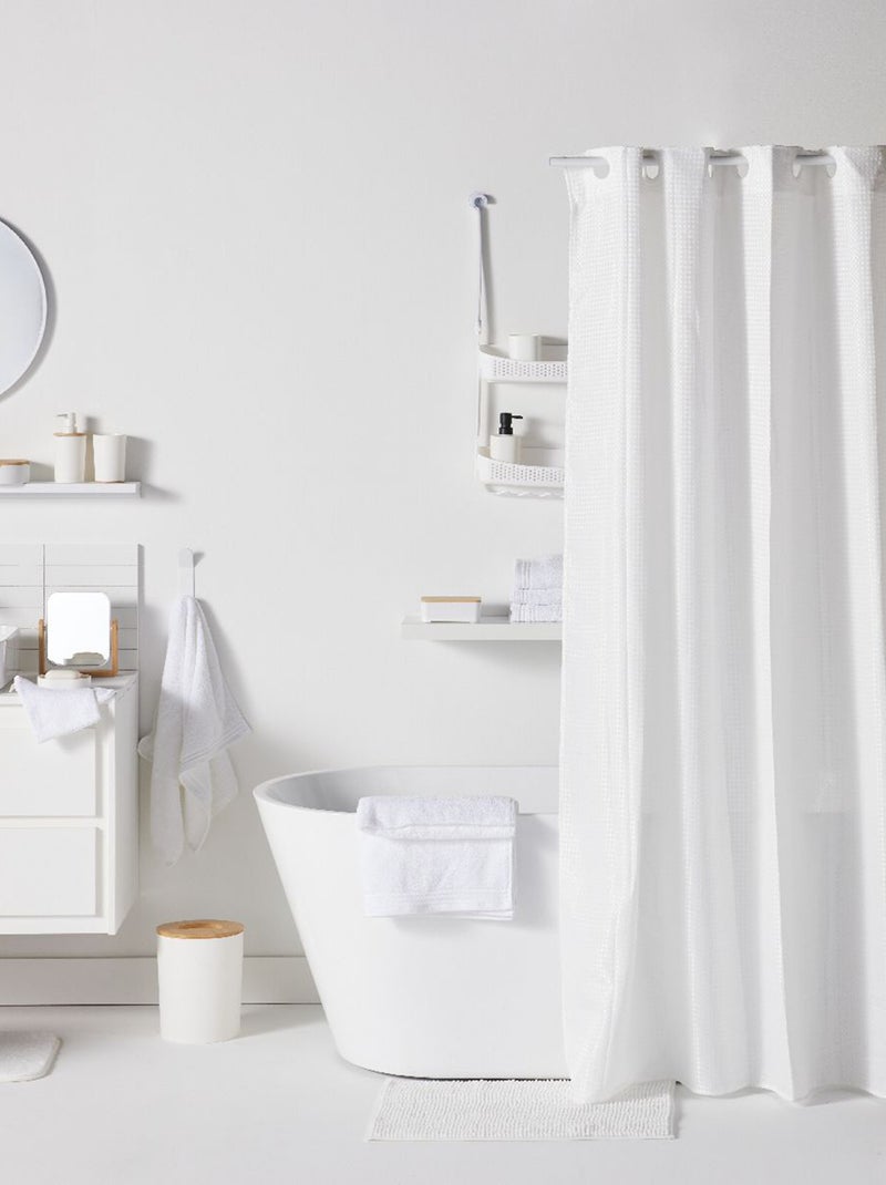 Set de douche panier + rideau de douche + tapis de douche Blanc - Kiabi