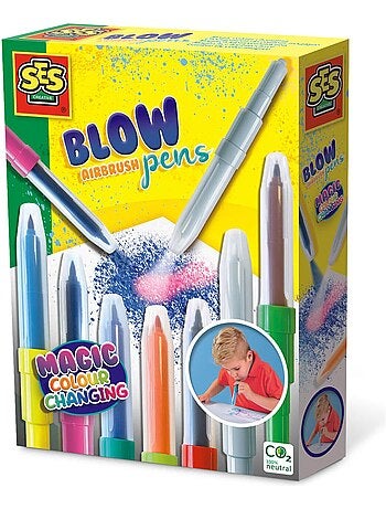 Set de feutres aérographes : Blow airbrush pens : Changement de couleur magique
