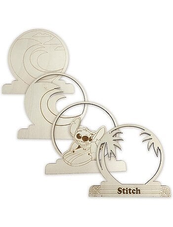 Set de figurines à peindre - Stitch - Disney - Bois - Activités créatives pour enfants