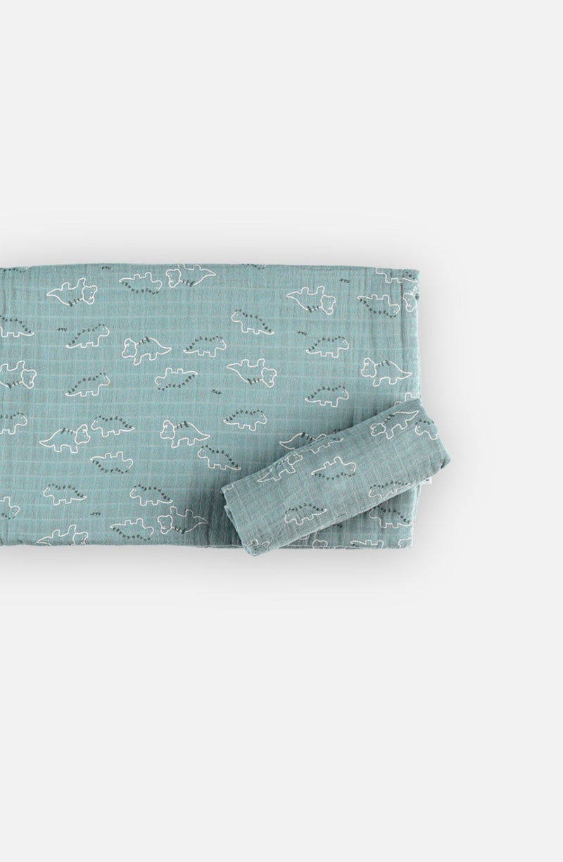 Set de housses pour couffin et berceau en mousseline BIO, Bleu - Kiabi