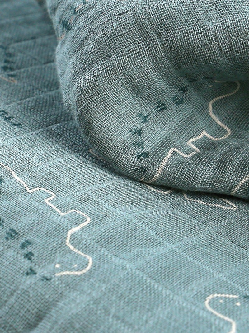 Set de housses pour couffin et berceau en mousseline BIO, Bleu - Kiabi