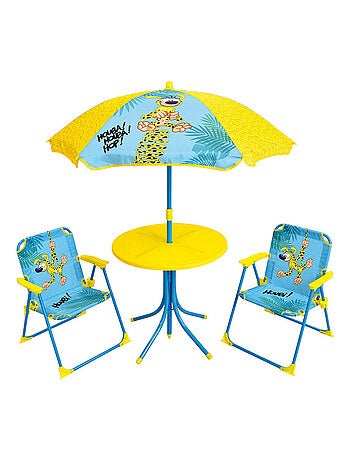 Set de jardin enfant - Marsupilami- table parasol et 2 chaises pliantes