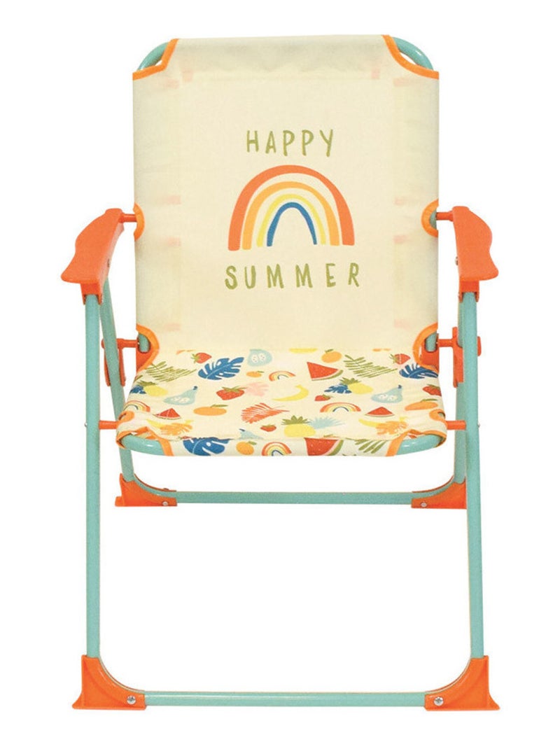 Set de jardin Fruity's incluant 1 Table Ronde, 2 Chaises, 1 Parasol pour enfant Orange - Kiabi