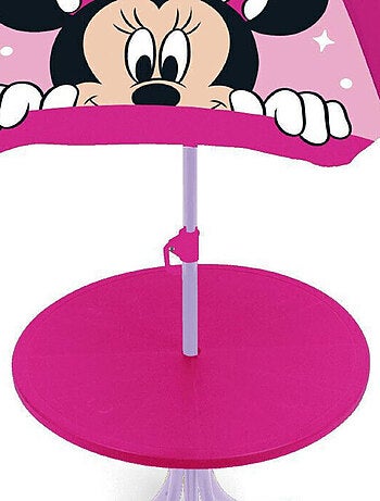 Set de jardin Minnie Fuchsia avec une table, 2 chaises et un parasol