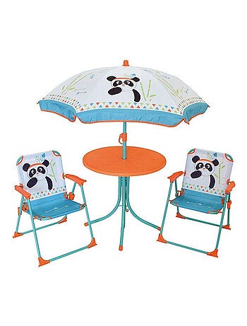 Set de Jardin Panda 4 Pièces 2 chaise Table et parasol