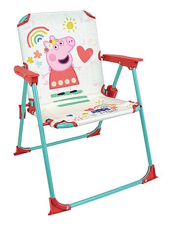Set de jardin Peppa Pig incluant 1 Table Ronde, 2 Chaises, 1 Parasol pour enfant
