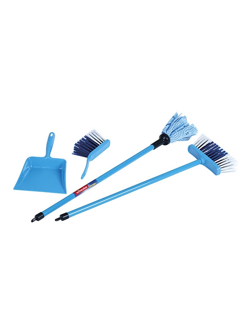 Set de ménage Vileda avec balai à franges Color Line 4 pièces Bleu - Kiabi