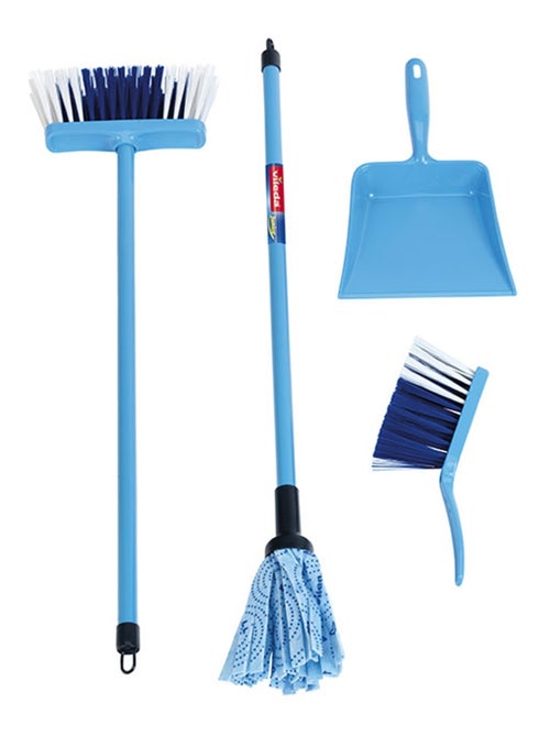 Set de ménage Vileda avec balai à franges Color Line 4 pièces - Kiabi
