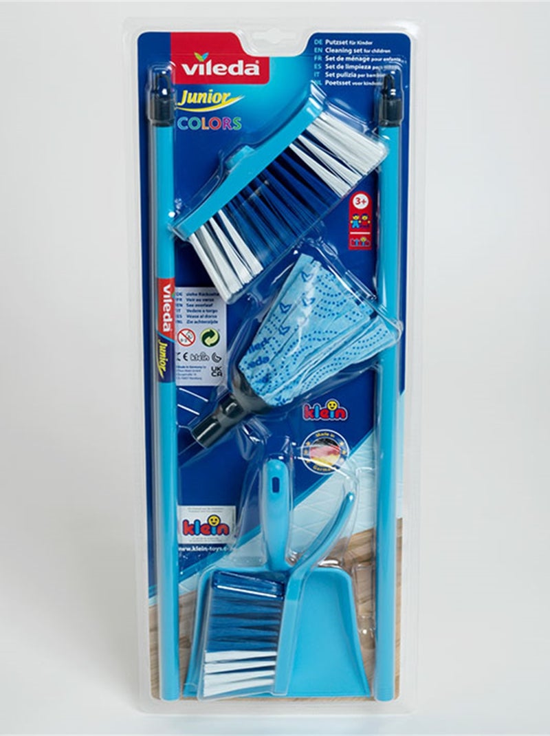 Set de ménage Vileda avec balai à franges Color Line 4 pièces Bleu - Kiabi