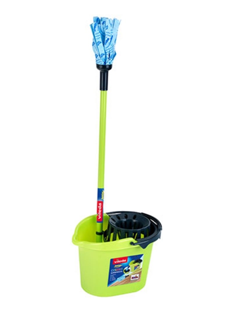 Set de ménage Vileda avec seau et balai à franges Color Line Vert - Kiabi