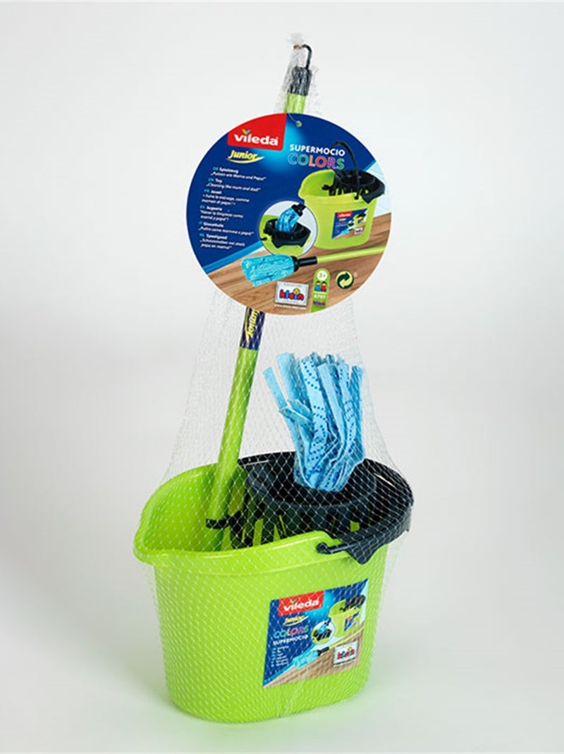 Set de ménage Vileda avec seau et balai à franges Color Line Vert - Kiabi