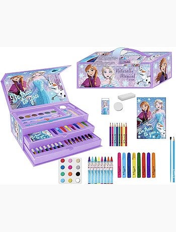 Set de papeterie - La Reine des Neiges - Elsa, Anna et Olaf - Trousse, feutres et crayons