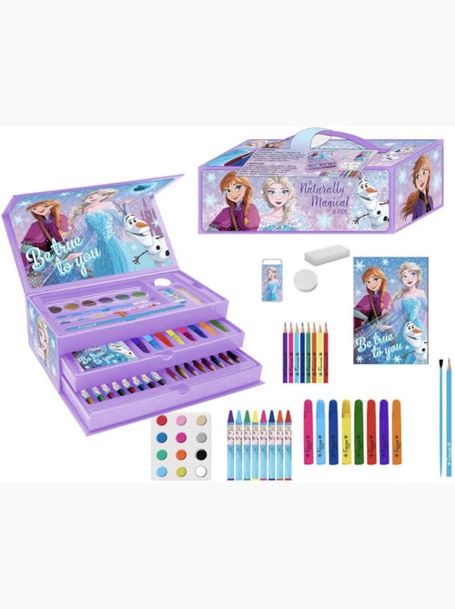 Set de papeterie - La Reine des Neiges - Elsa, Anna et Olaf - Trousse, feutres et crayons - Kiabi