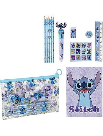 Set de papeterie - Stitch - Disney - 22x14 cm - Trousse zippée