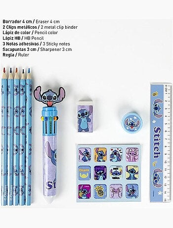 Set de papeterie - Stitch - Disney - 22x14 cm - Trousse zippée
