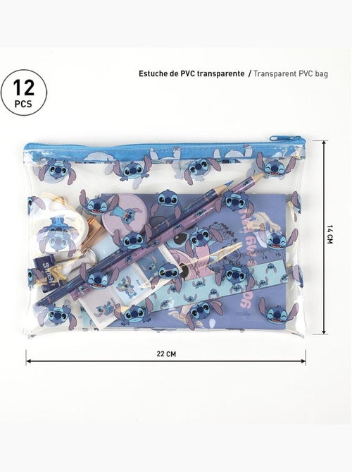 Set de papeterie - Stitch - Disney - Trousse transparente -Cahier, crayons et accessoires scolaires - Kiabi