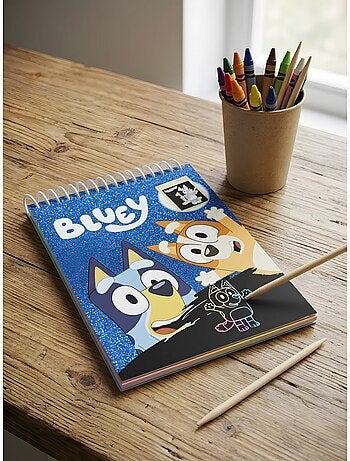 Set de papeterie carnet à gratter et stylo bluey