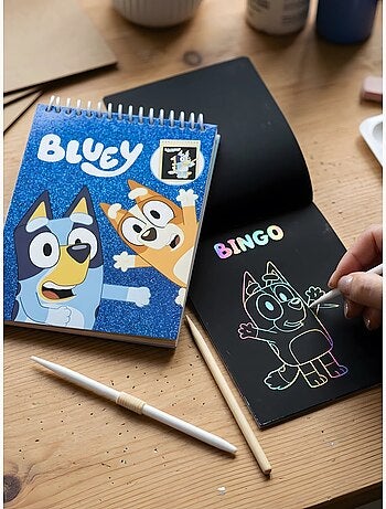 Set de papeterie carnet à gratter et stylo bluey