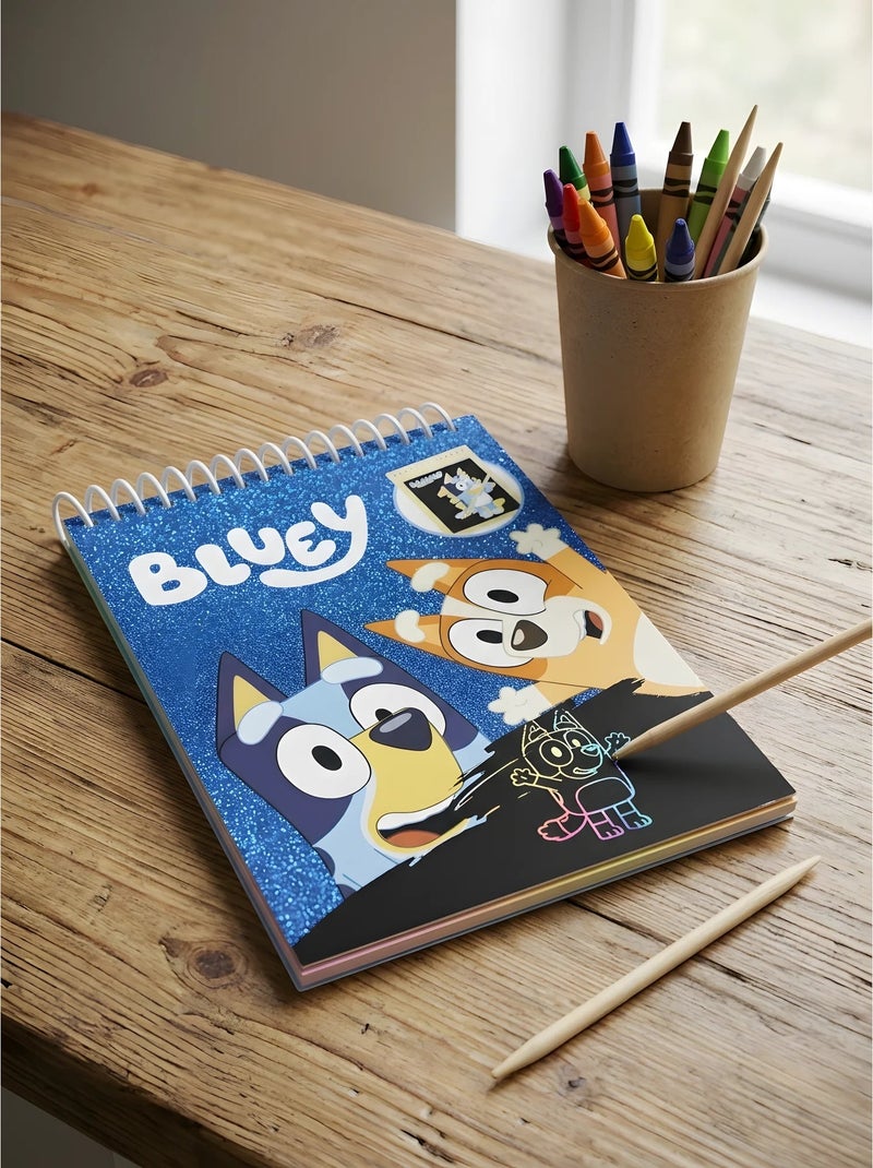 Set de papeterie carnet à gratter et stylo bluey Bleu - Kiabi