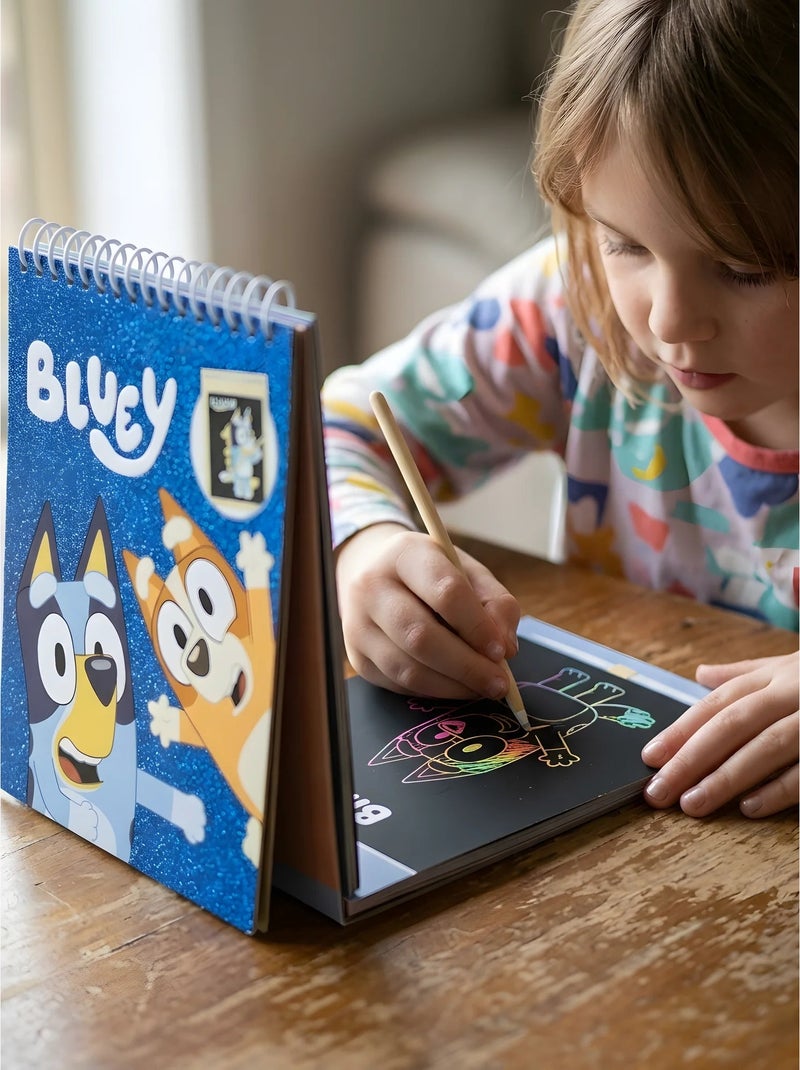 Set de papeterie carnet à gratter et stylo bluey Bleu - Kiabi