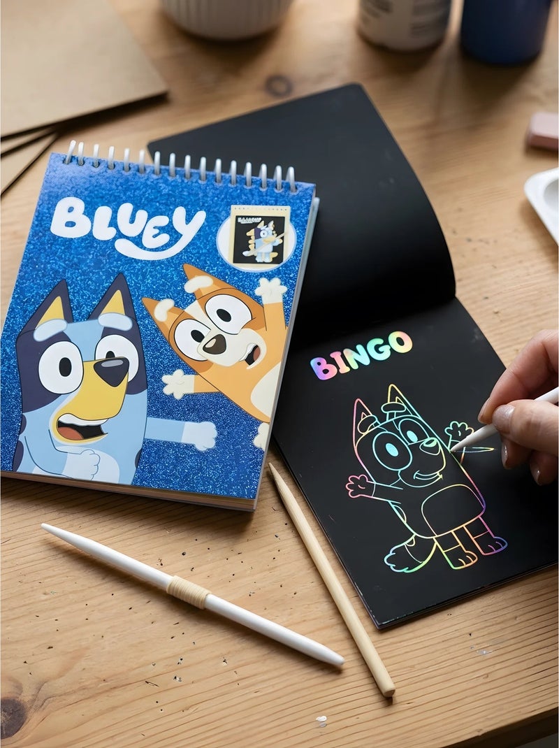 Set de papeterie carnet à gratter et stylo bluey Bleu - Kiabi