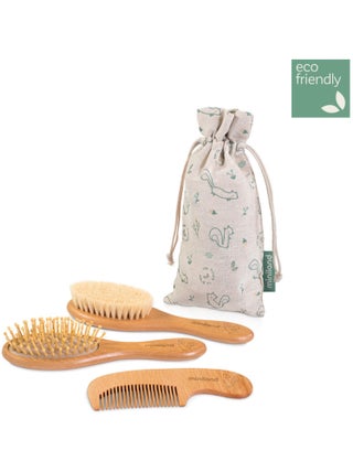 Set De Peignes En Bois Natur Haircare Chip Miniland