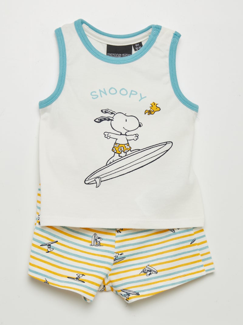 Pyjama Snoopy Peanuts – Catch My Drift – Bleu – Taille Grand – Neuf Avec étiquettes