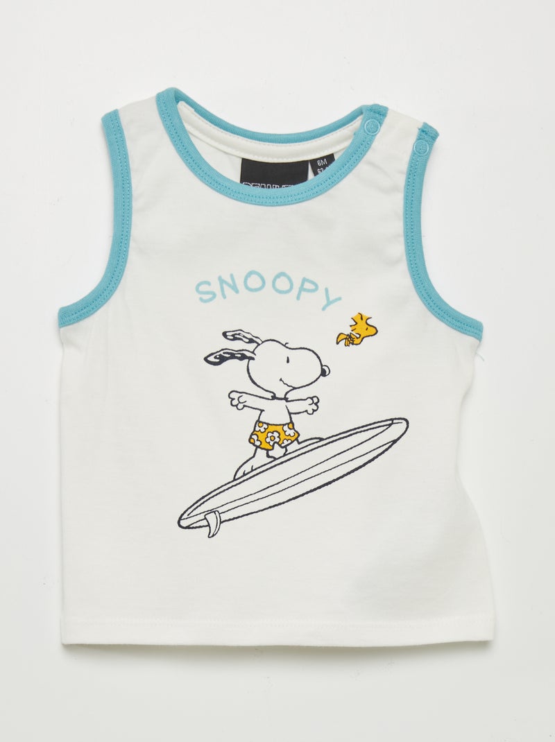 Set de pyjama 'Snoopy' - 2 pièces Blanc/jaune - Kiabi