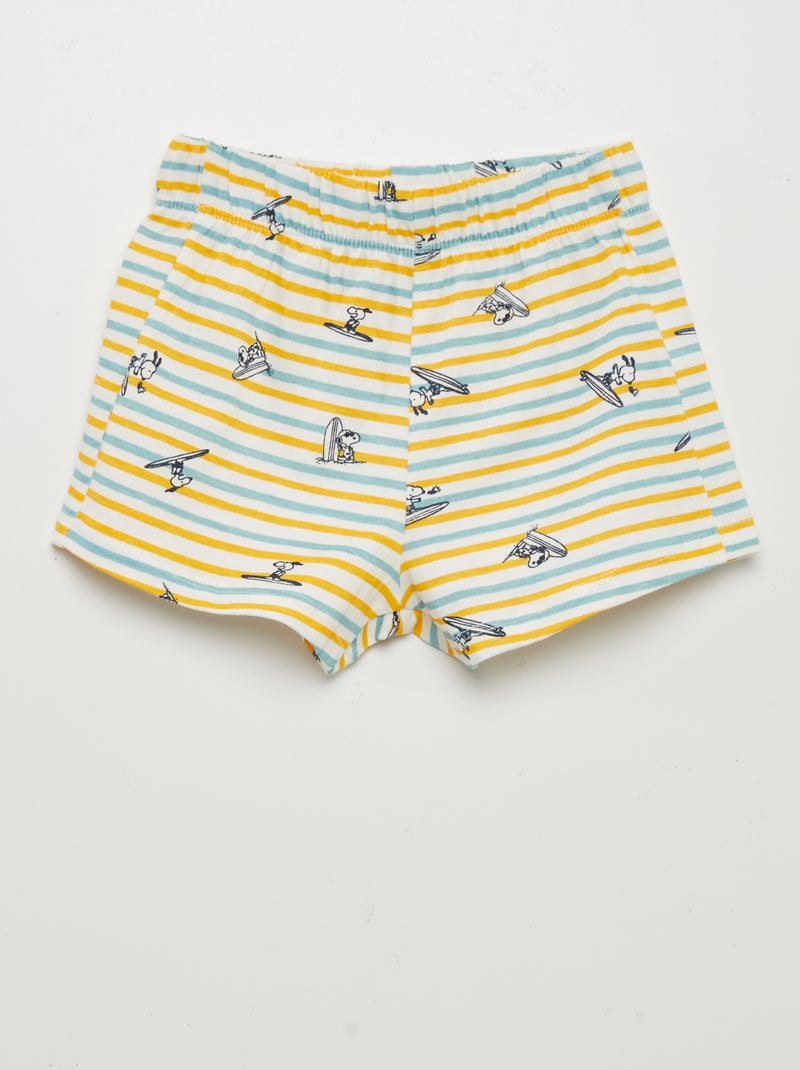 Set de pyjama 'Snoopy' - 2 pièces Blanc/jaune - Kiabi