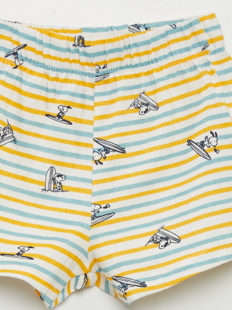 Set de pyjama 'Snoopy' - 2 pièces Blanc/jaune - Kiabi
