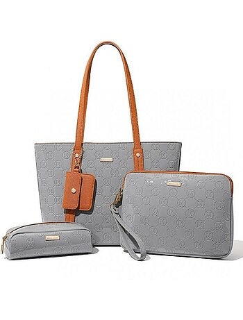 Set de sacs 4 pièces cuir pu fourre-tout et accessoires - miss lulu
