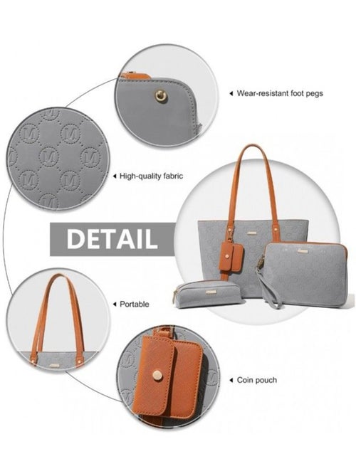 Set de sacs 4 pièces cuir pu fourre-tout et accessoires - miss lulu - Kiabi Set de sacs 4 pièces cuir pu fourre-tout et accessoires - miss lulu - Kiabi