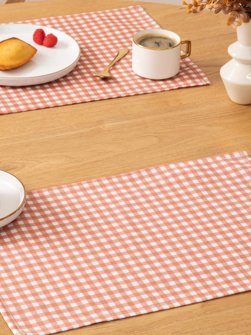 Set de table a carreaux Vichy Marron - Kiabi