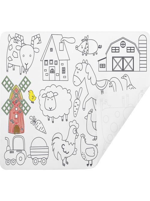 Set de table à colorier - Ferme - Kiabi