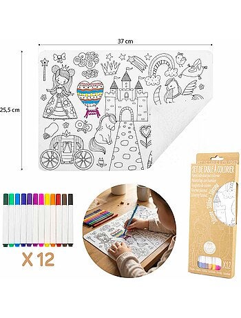 Set de table à colorier princesses