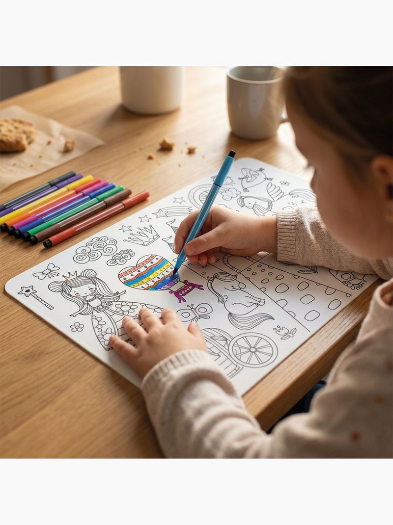 Set de table à colorier princesses N/A - Kiabi