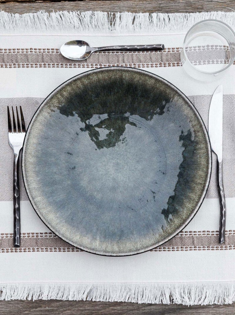 Set de table AKSEL en polycoton gris anthracite - Kiabi