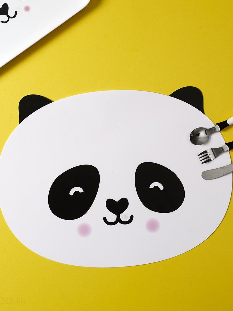 Set de table ANIMAUX Panda Noir Blanc - Kiabi