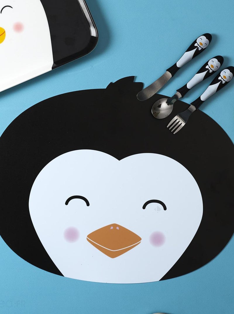 Set de table ANIMAUX Pingouin Noir Blanc - Kiabi