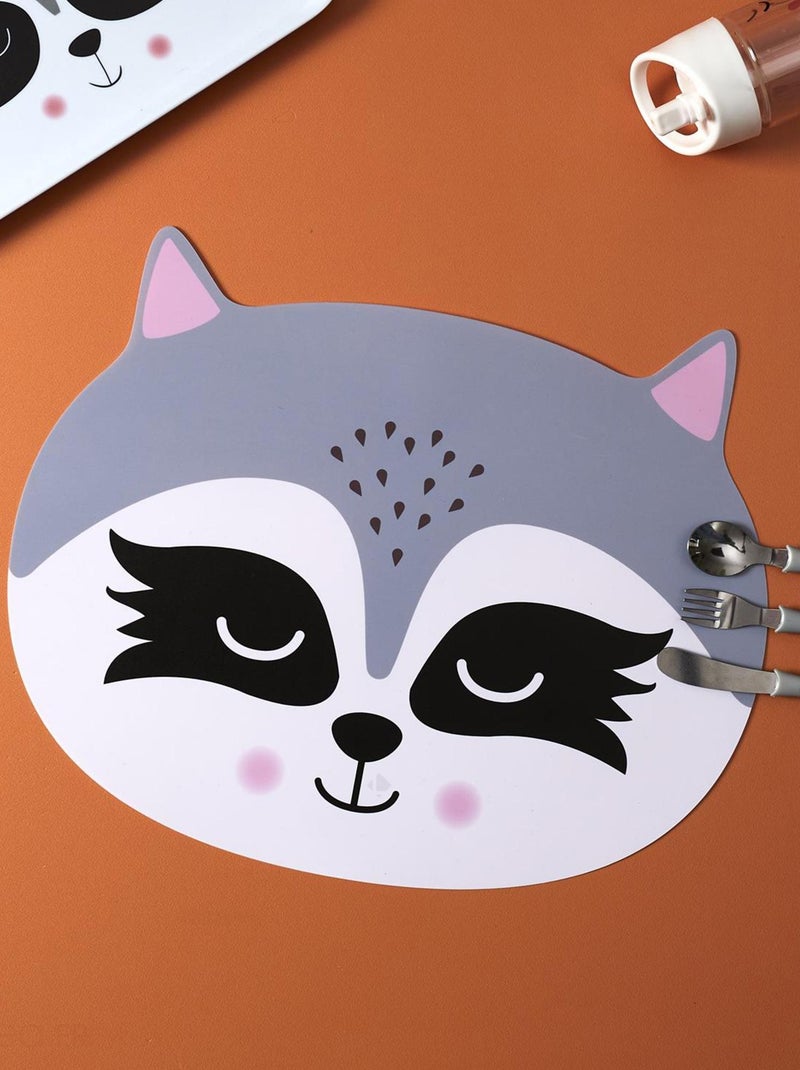 Set de table ANIMAUX Raton laveur Blanc Gris - Kiabi